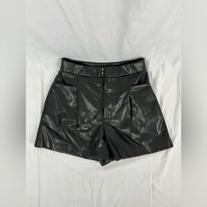 Faux leather high waisted shorts